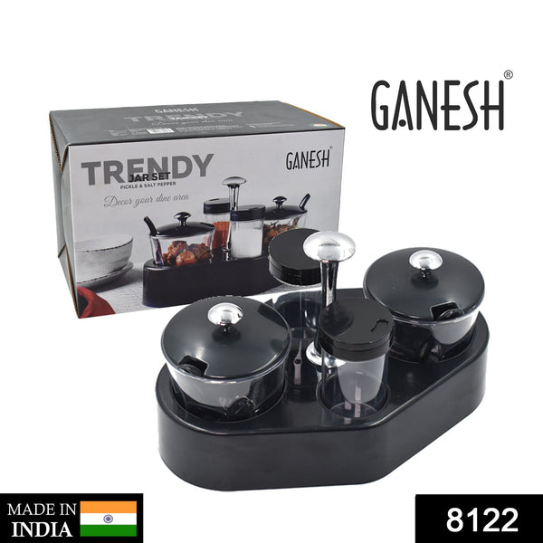 Single piece Ganesh Rendy condiment set, transparent jar for spices.