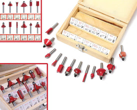 Collection of router bits in various shapes, perfect for woodworking projects.