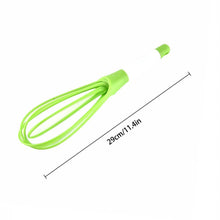 Durable plastic balloon whisk for mixing milk, coffee, eggs, and juice.