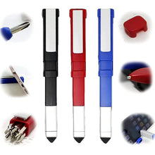 Versatile pen with screwdriver and stylus functions.