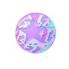 Bouncy stress reliever ball with LED lights for kids, showing its vibrant colors and texture